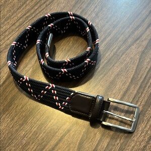 Beltogy Size 30 Helix Navy Blue Red White Men's Woven Belt